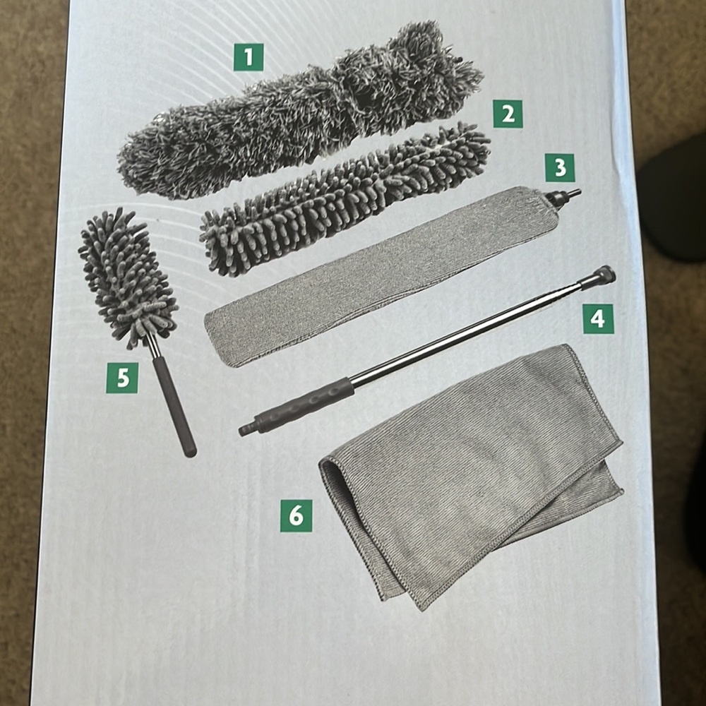 6 Piece Microfiber Duster Kit